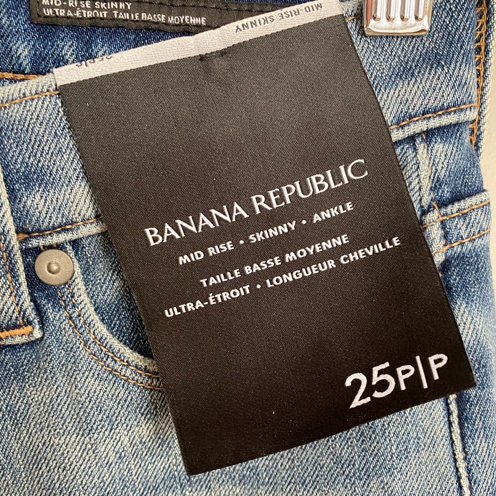 NWT Banana Republic Premium Denim MidRise Skinny Ankle Jeans Size 25 Petite - Picture 6 of 15